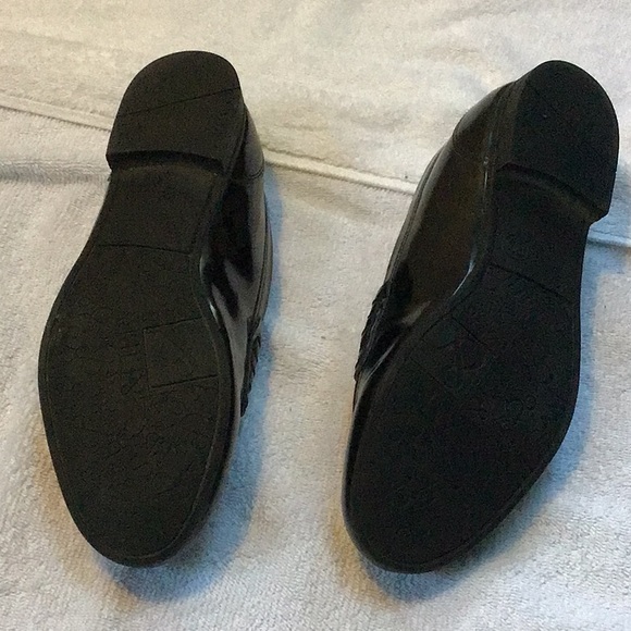 SAM & LIBBY Faux Black Leather Silver Horsebit Buckle Loafers Size 8 1/2 - Picture 5 of 6